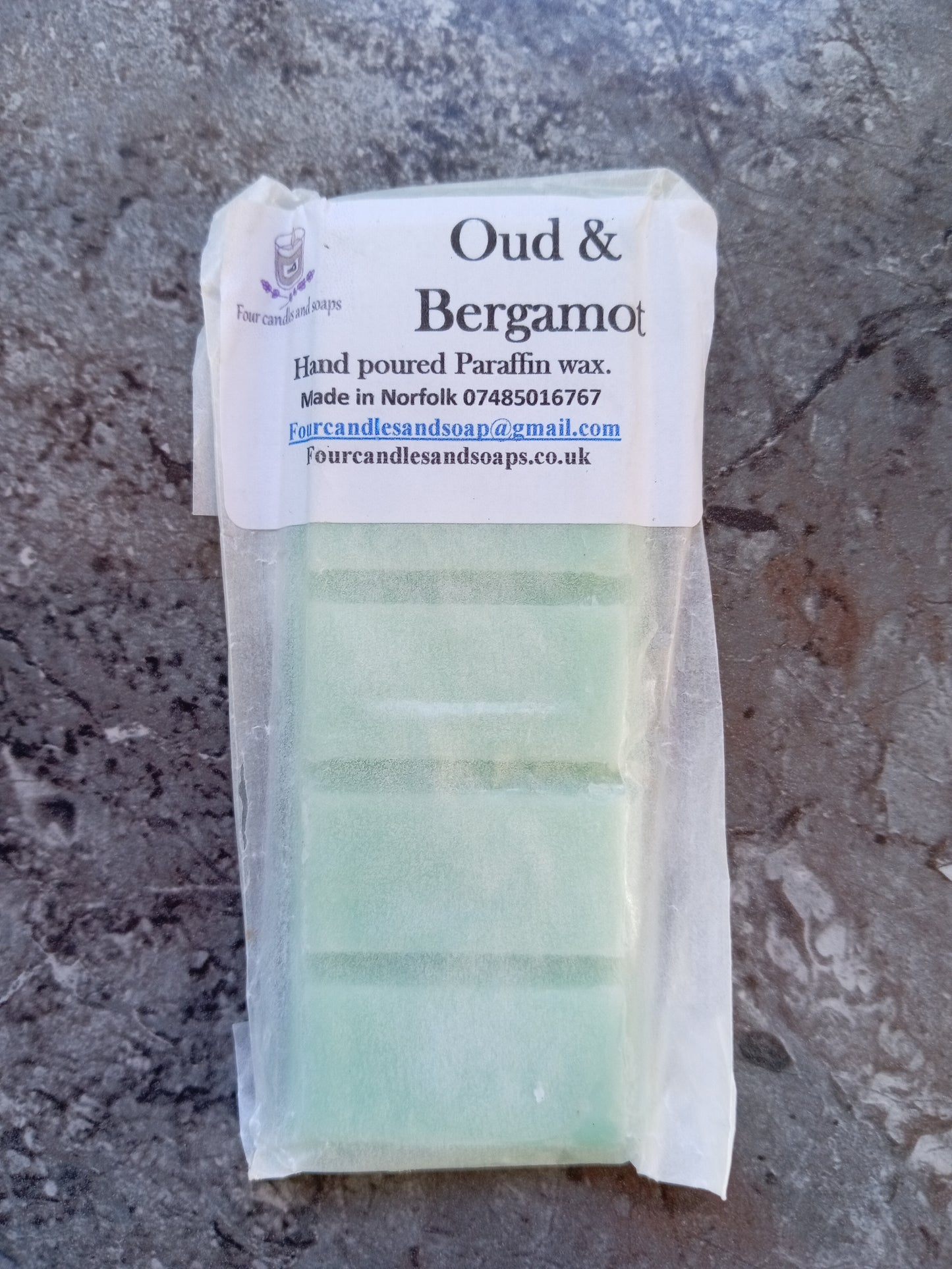 Oud and Bergamot 50g snap bar Wax Melt
