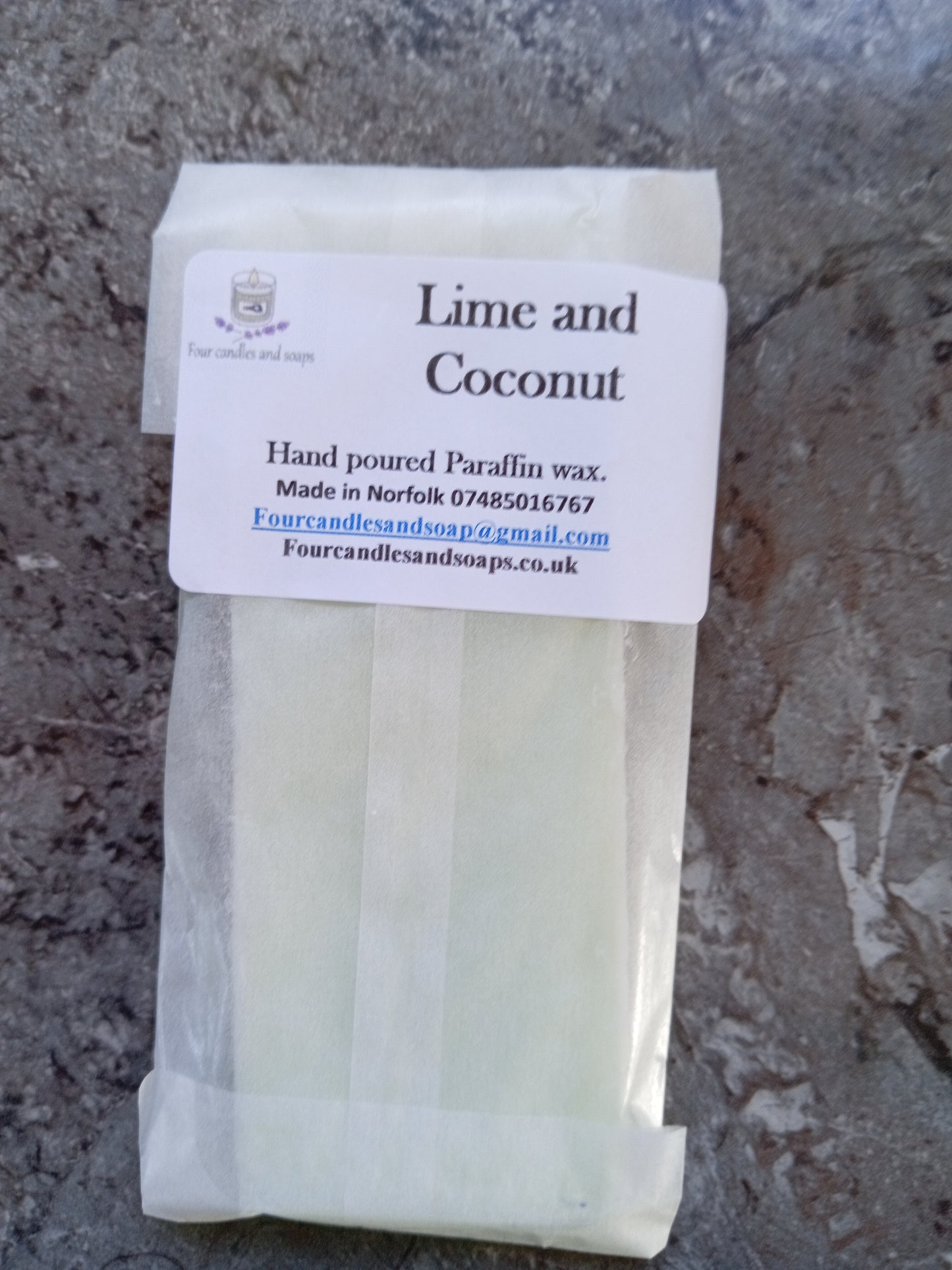 lime and Coconut 50g snap bar Wax Melt