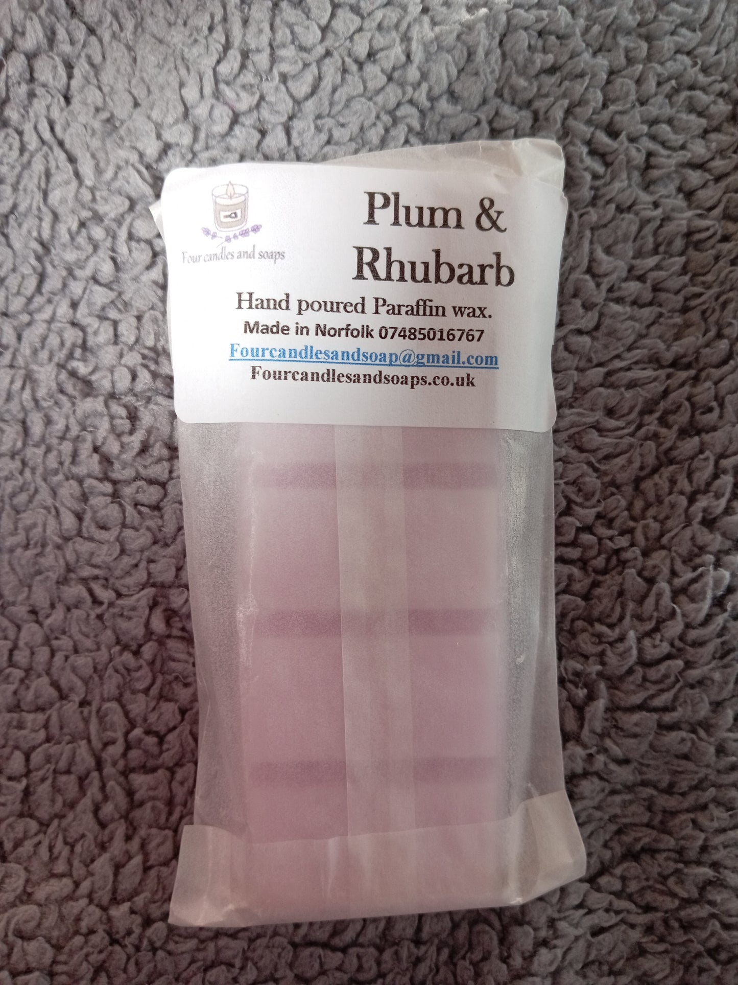 Plum and rhubarb 50g snap bar Wax Melt
