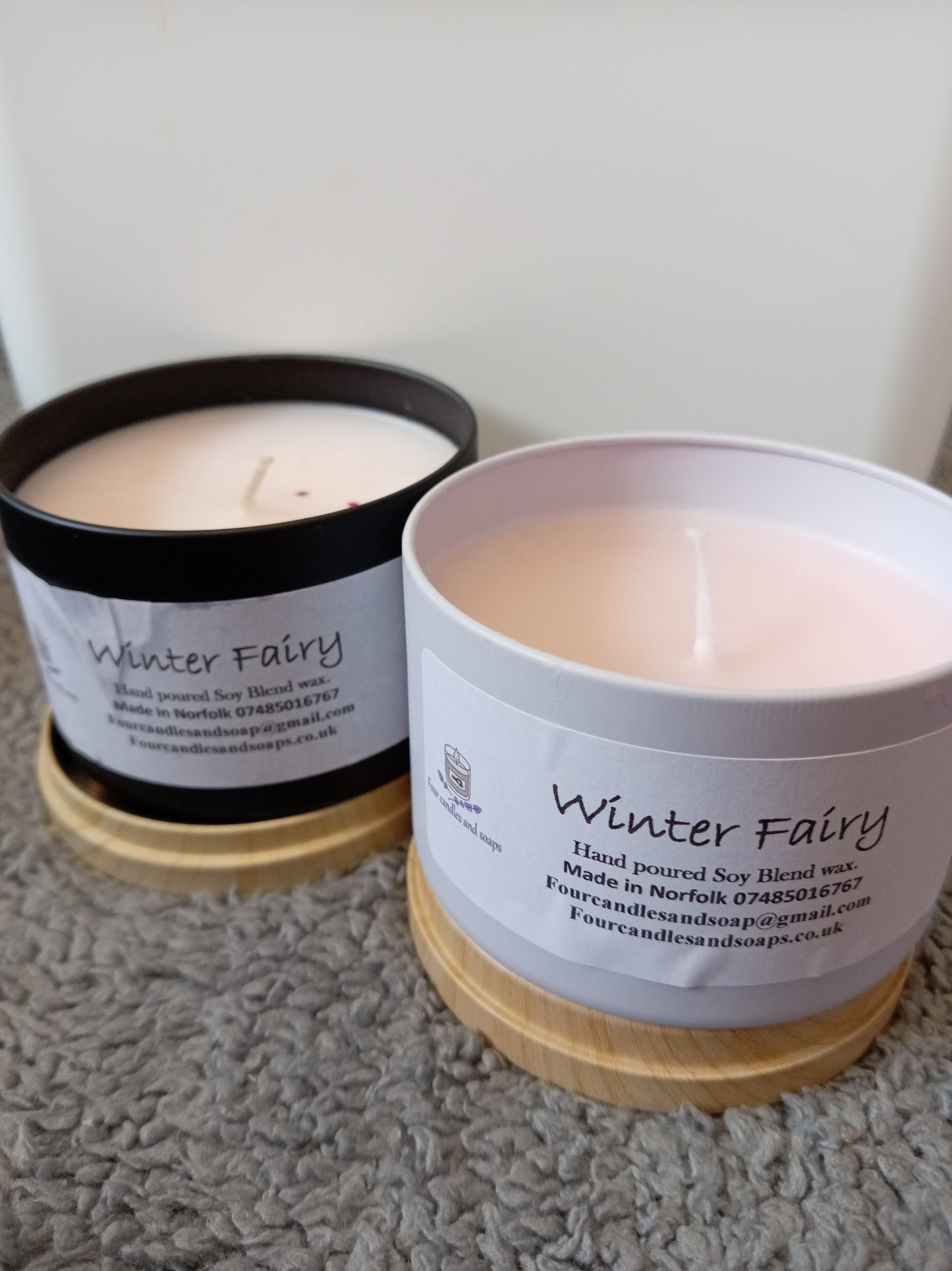 Winter fairy snow fairy 150g candle In a tin