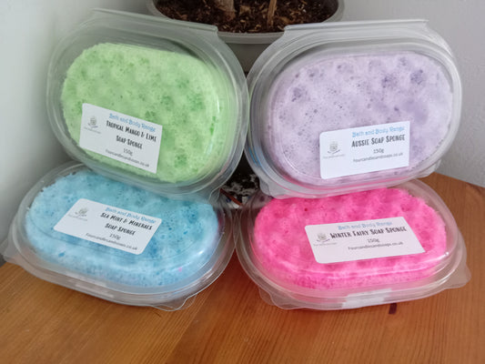 Sea Mint and minerals soap infused sponge