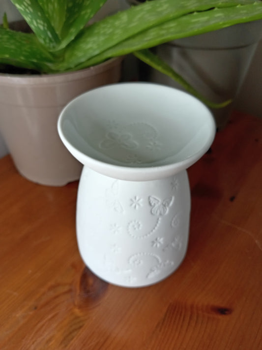 White Butterfly ceramic wax melt burner