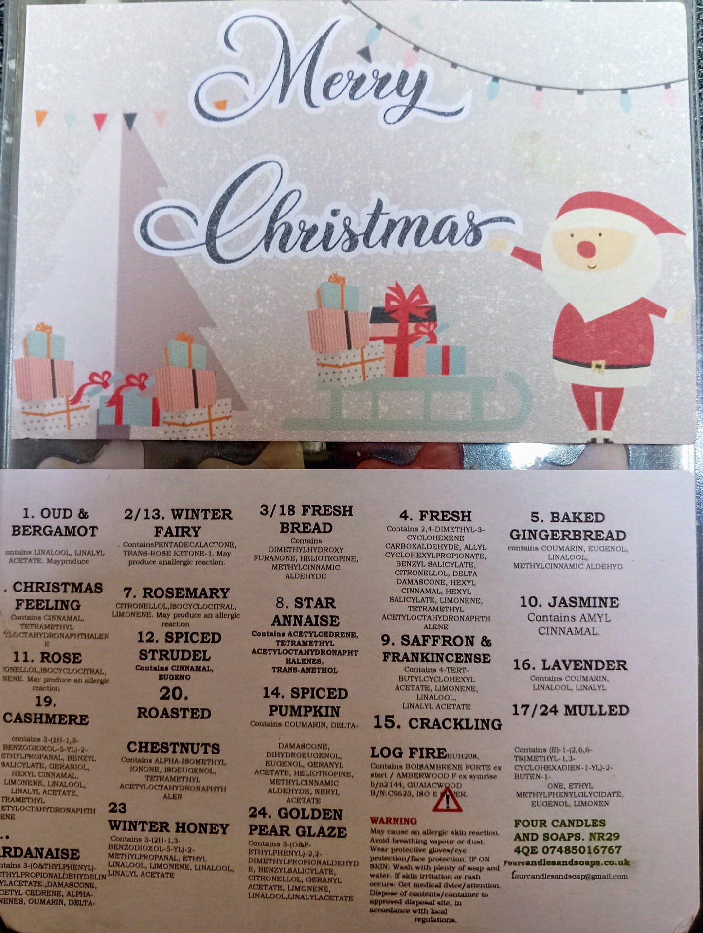 Advent calender wax melts