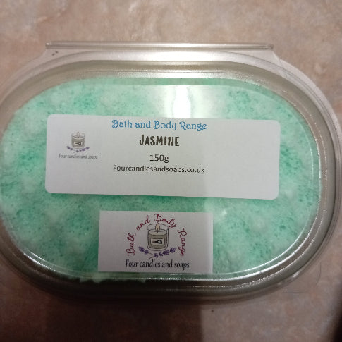 Jasmine exfoliating soap sponge by Four Candles & Soaps