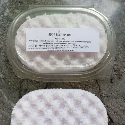Joop exfoliating soap sponge by Four Candles & Soaps