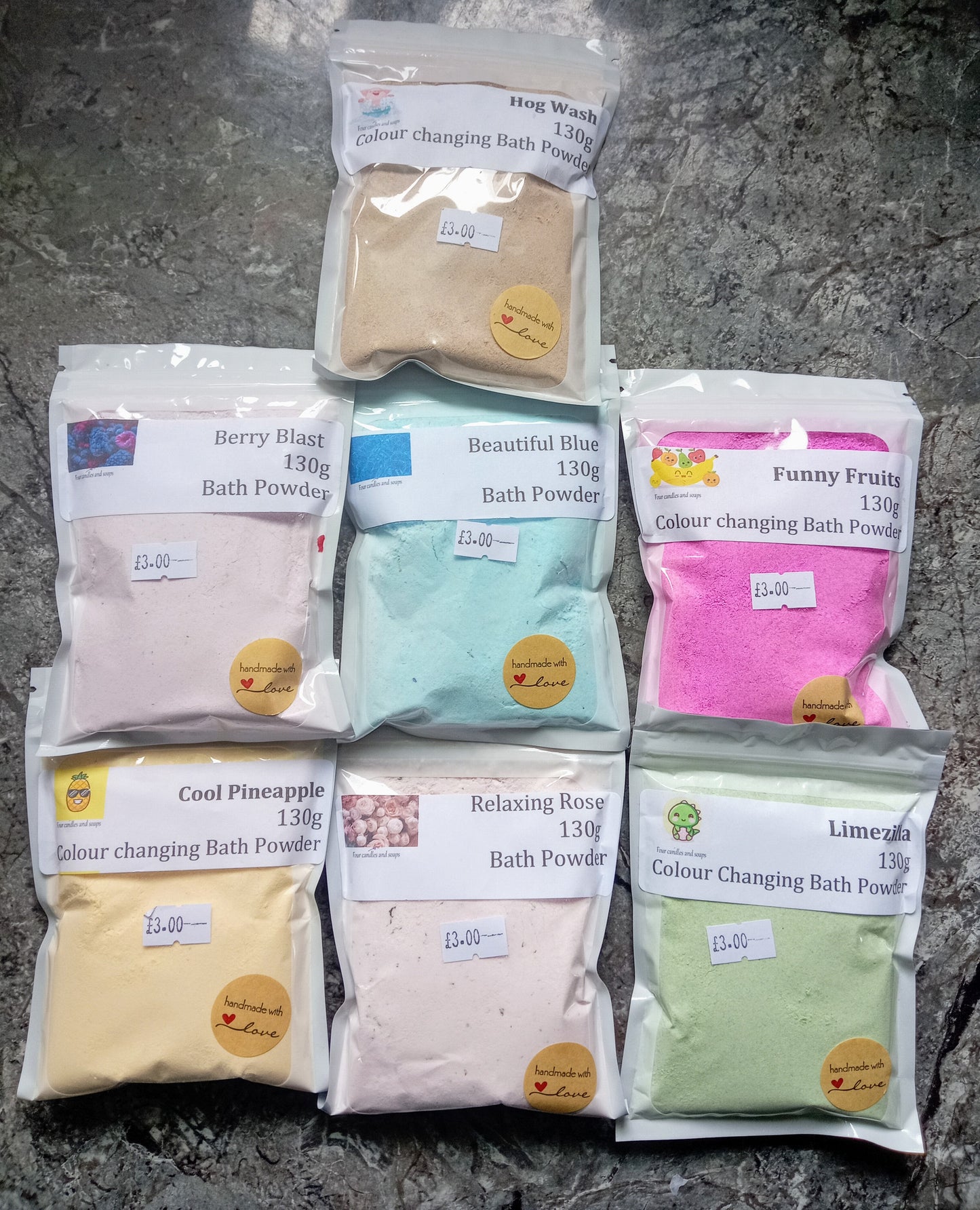 Funny Fruits Colour changing Bath powder