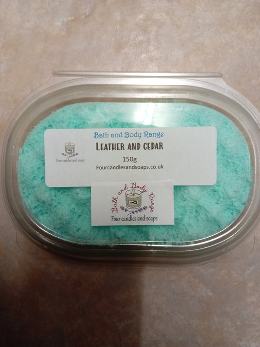 Leather Oud and Cedar Soap infused sponge